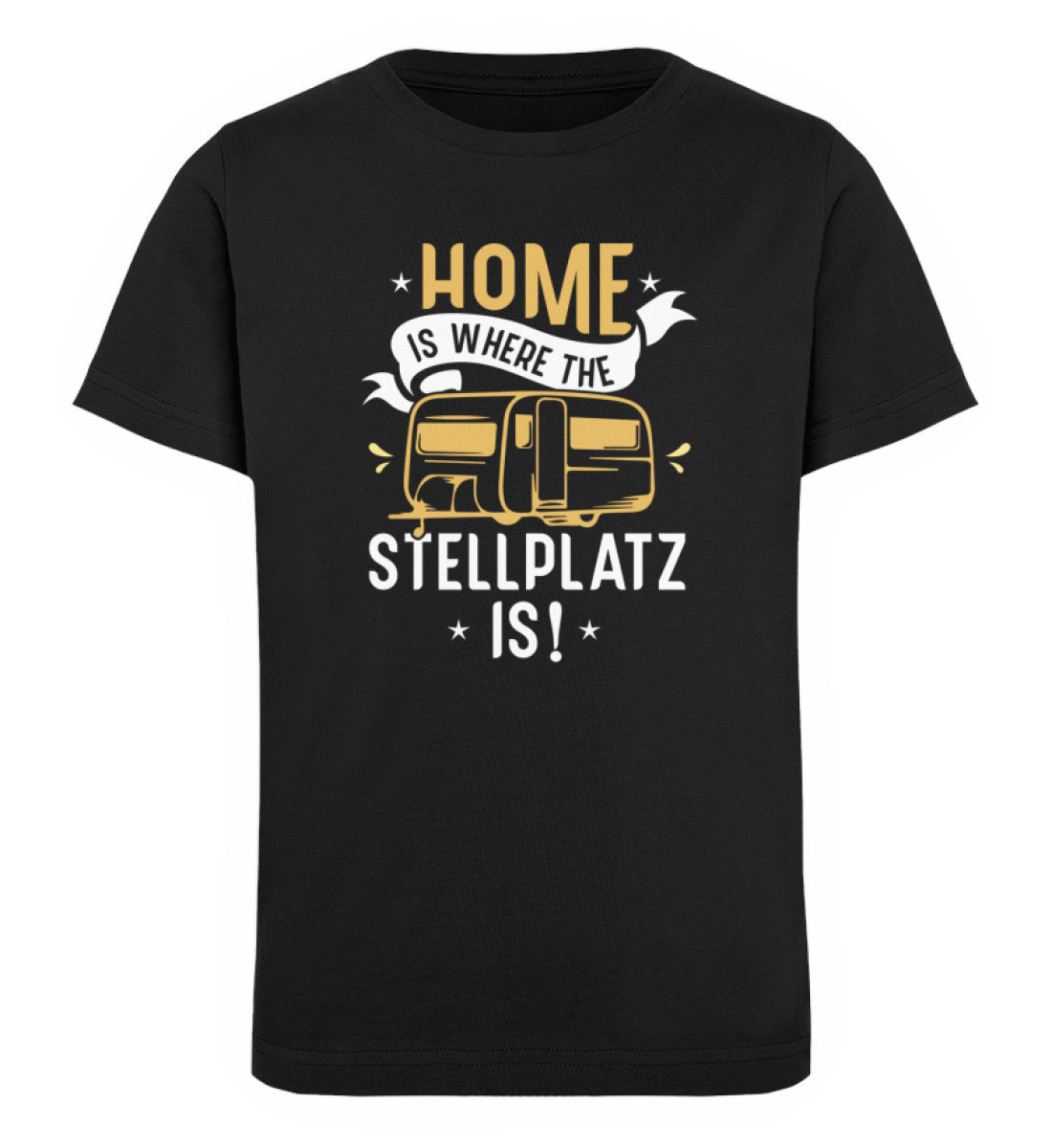 Home is where the Stellplatz is - Kinder Premium Organic T-Shirt camping Schwarz