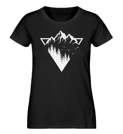 Berge - Geometrisch - Damen Premium Organic T-Shirt berge camping wandern Schwarz