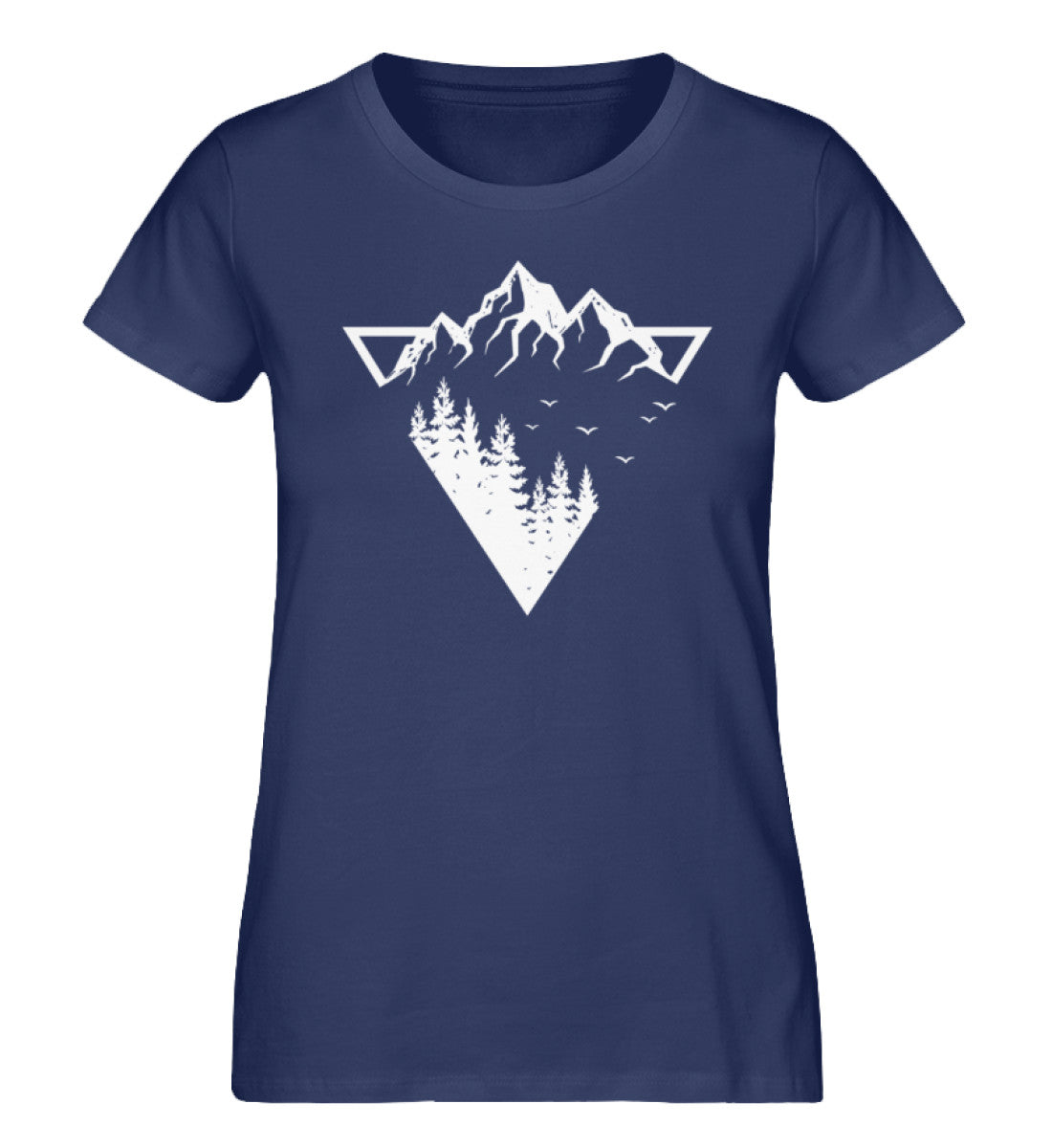 Berge - Geometrisch - Damen Premium Organic T-Shirt berge camping wandern Navyblau