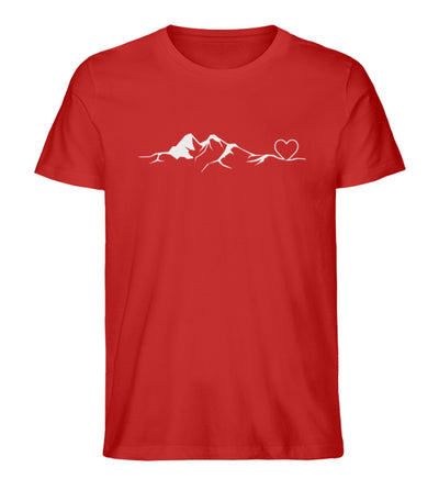 Bergverliebt - Herren Organic T-Shirt berge wandern Rot