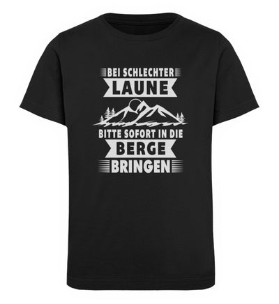 Bitte sofort in die Berge bringen - Kinder Premium Organic T-Shirt berge wandern Schwarz
