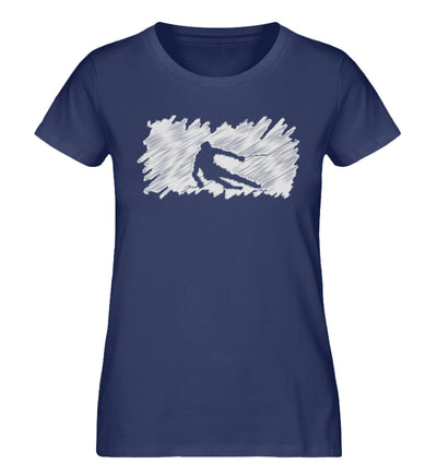 Skier im Nebel - Damen Organic T-Shirt ski Navyblau