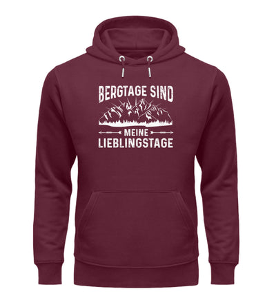 Bergtage - Lieblingstage - Unisex Premium Organic Hoodie berge wandern Weinrot
