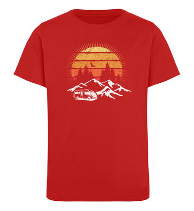 Wohnmobil Sonne Vintage - Kinder Premium Organic T-Shirt camping Rot