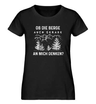 Ob die Berge auch gerade an mich denken - Damen Premium Organic T-Shirt berge Schwarz