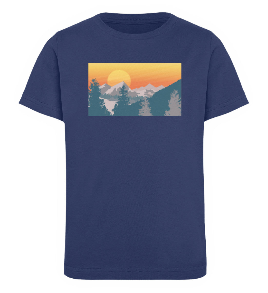 Berglandschaft und Sonne - Kinder Premium Organic T-Shirt berge camping Navyblau