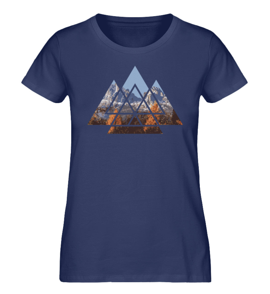 Berge Abstrakt - Damen Premium Organic T-Shirt berge wandern Navyblau