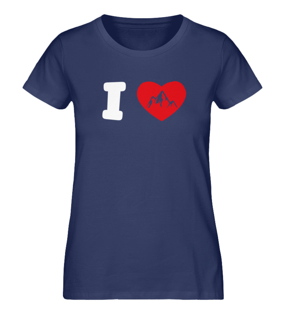 I Love Berge - Damen Organic T-Shirt berge Navyblau