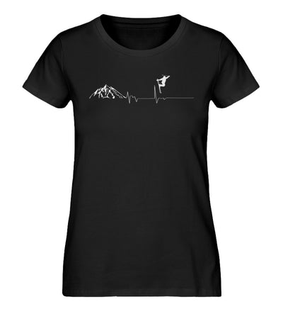 Herzschlag Skier - Damen Organic T-Shirt ski Schwarz