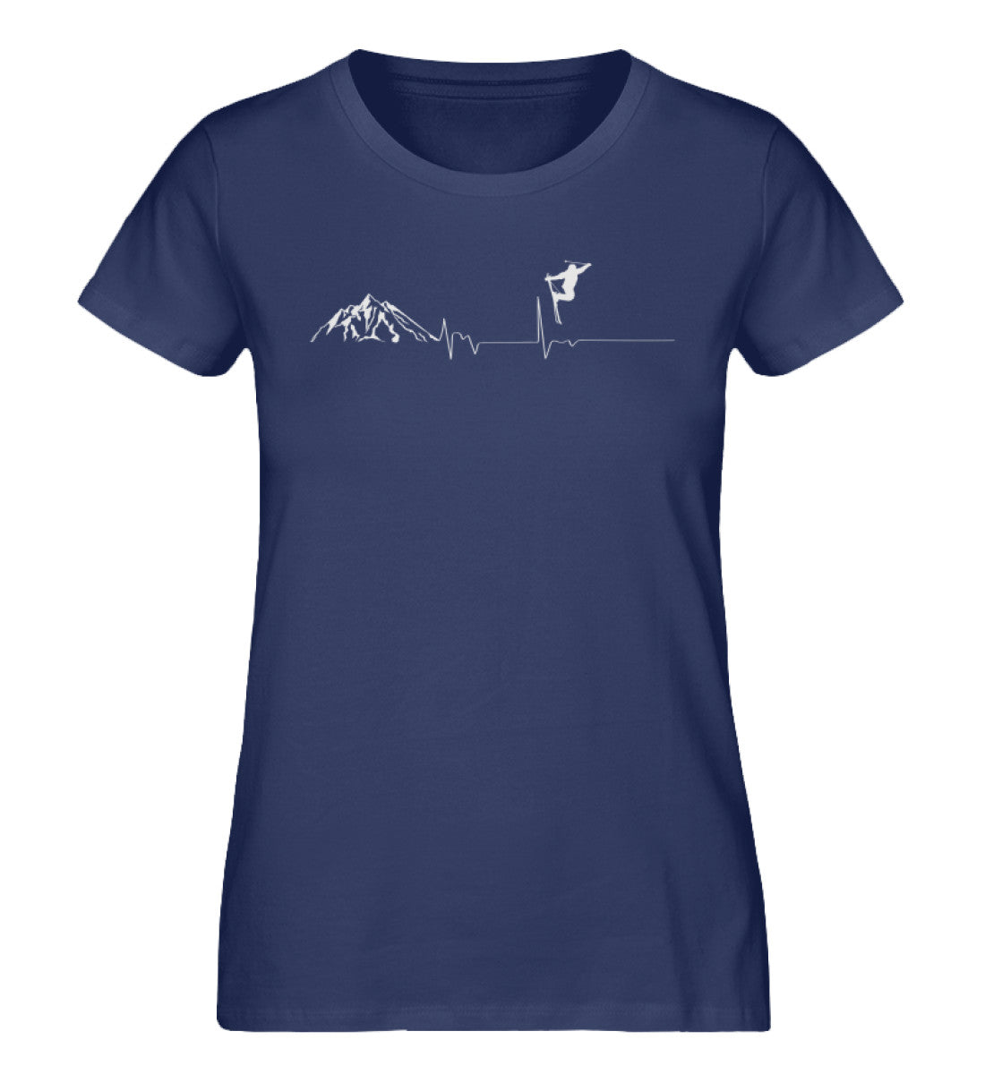 Herzschlag Skier - Damen Organic T-Shirt ski Navyblau