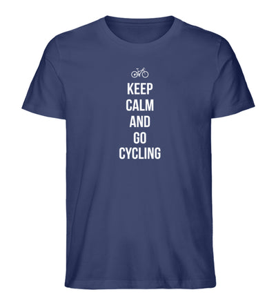 Keep calm and go cycling - Herren Organic T-Shirt fahrrad Navyblau
