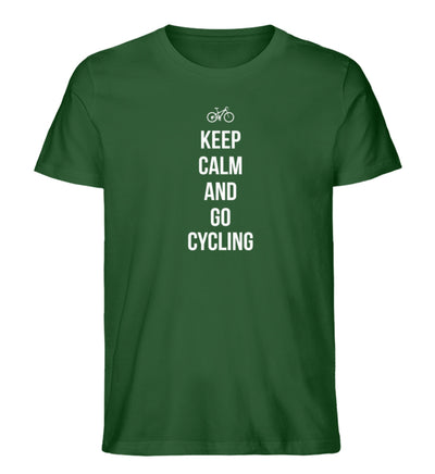 Keep calm and go cycling - Herren Organic T-Shirt fahrrad Dunkelgrün
