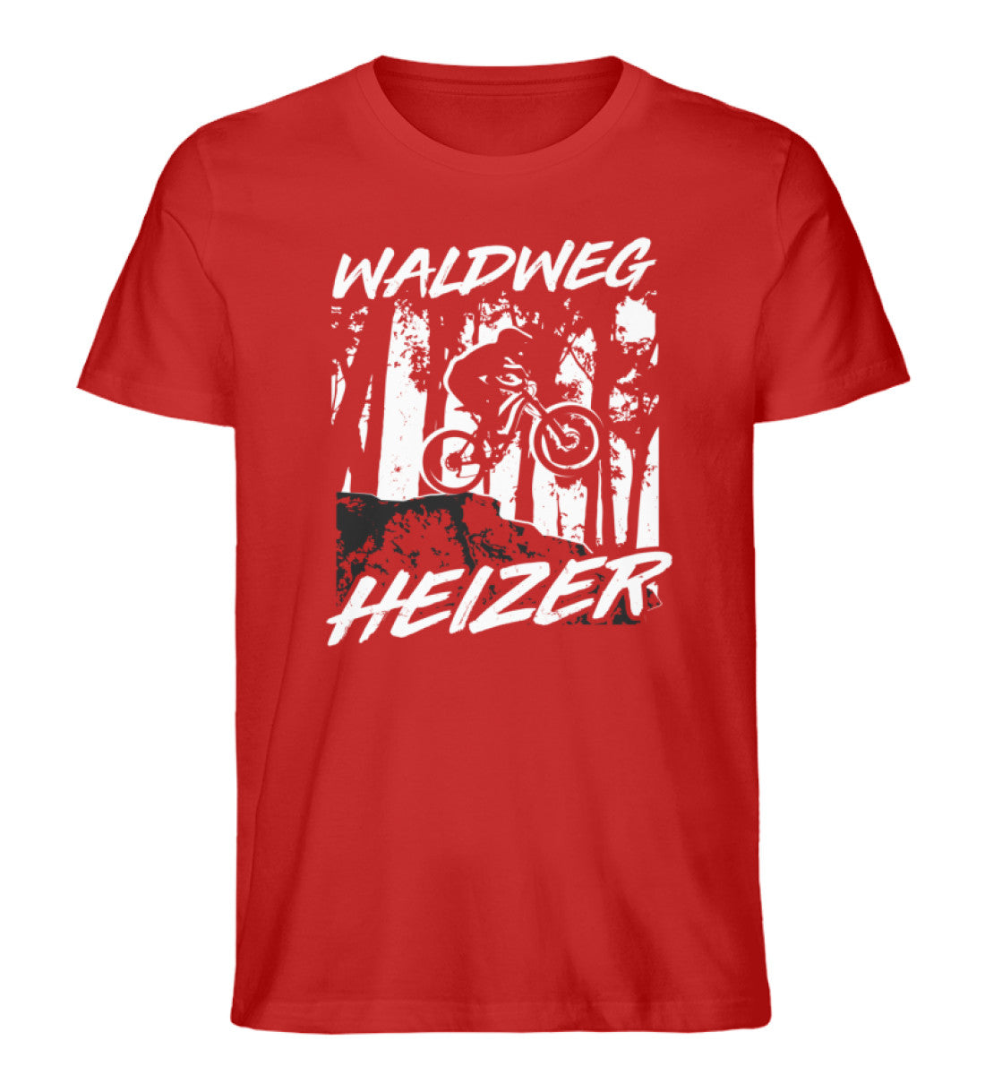 Waldweg Heizer - (F.W) - Herren Organic T-Shirt fahrrad wandern Rot