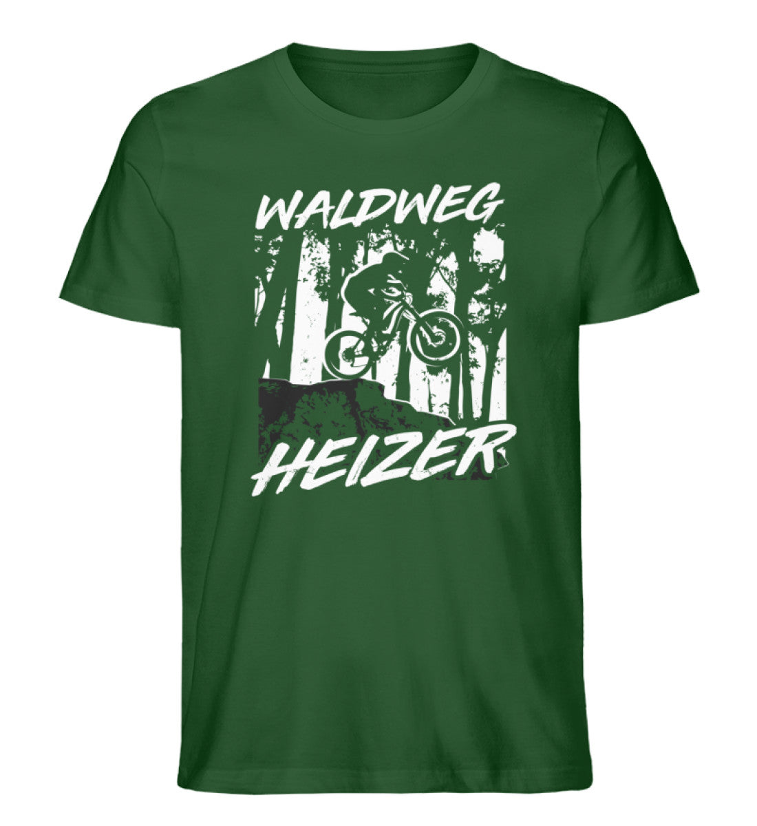 Waldweg Heizer - (F.W) - Herren Organic T-Shirt fahrrad wandern Dunkelgrün