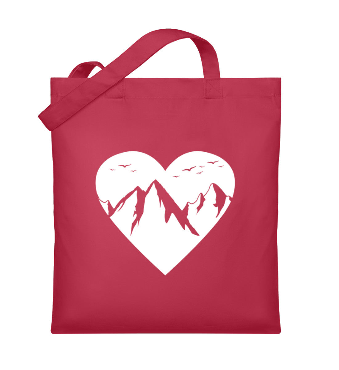 Herz für Berge - Organic Einkaufstasche berge Rot