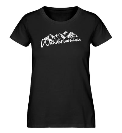 Wanderwoman - Damen Premium Organic T-Shirt Schwarz