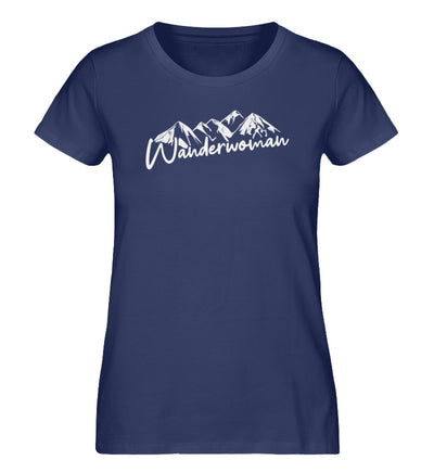Wanderwoman - Damen Premium Organic T-Shirt Navyblau