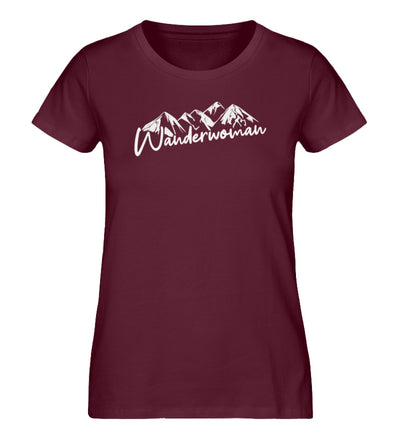 Wanderwoman - Damen Premium Organic T-Shirt Weinrot