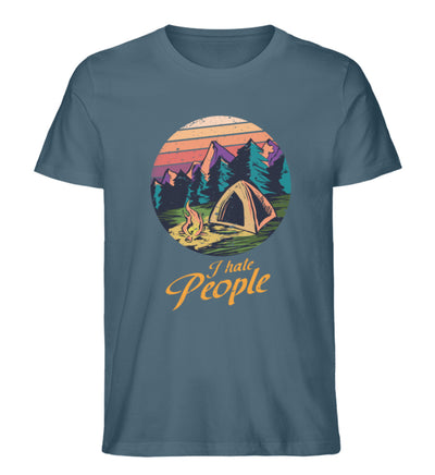 I hate People - Herren Premium Organic T-Shirt camping Stargazer