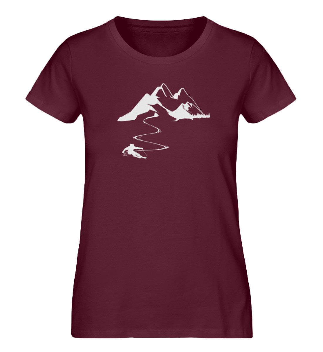 Skisüchtig - Damen Organic T-Shirt ski Weinrot