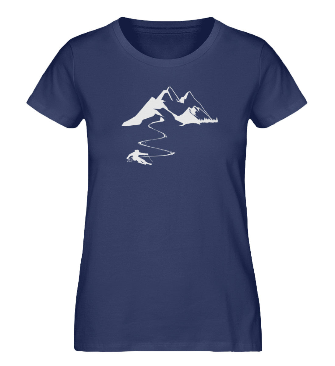 Skisüchtig - Damen Organic T-Shirt ski Navyblau