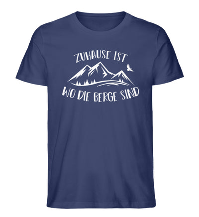 Zuhause ist wo die Berge sind - Herren Organic T-Shirt berge Navyblau