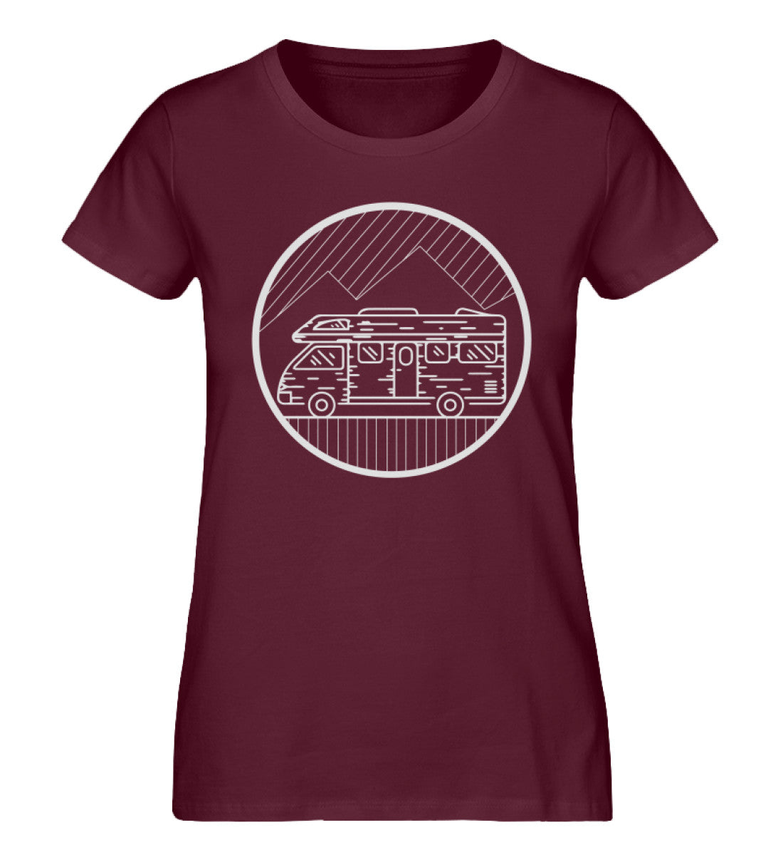 Wohnmobil - Damen Organic T-Shirt camping Weinrot