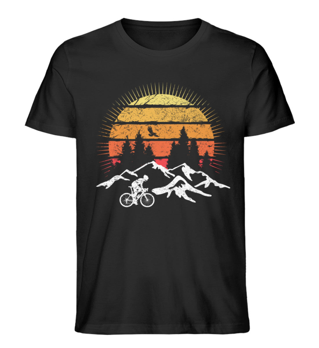 Radfahrer und Sonne Vintage - Herren Organic T-Shirt' fahrrad mountainbike Schwarz