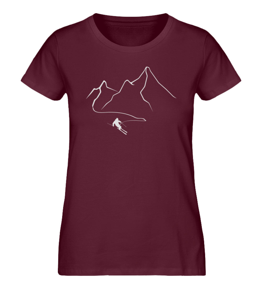 Skifahren - Damen Organic T-Shirt ski Weinrot
