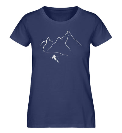Skifahren - Damen Organic T-Shirt ski Navyblau