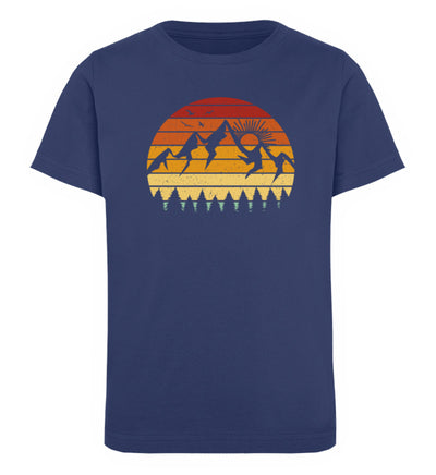Berge Vintage - Kinder Premium Organic T-Shirt berge Navyblau