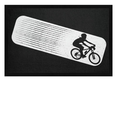 Vintage Radfahrer - Fußmatte mit Gummirand fahrrad mountainbike Schwarz