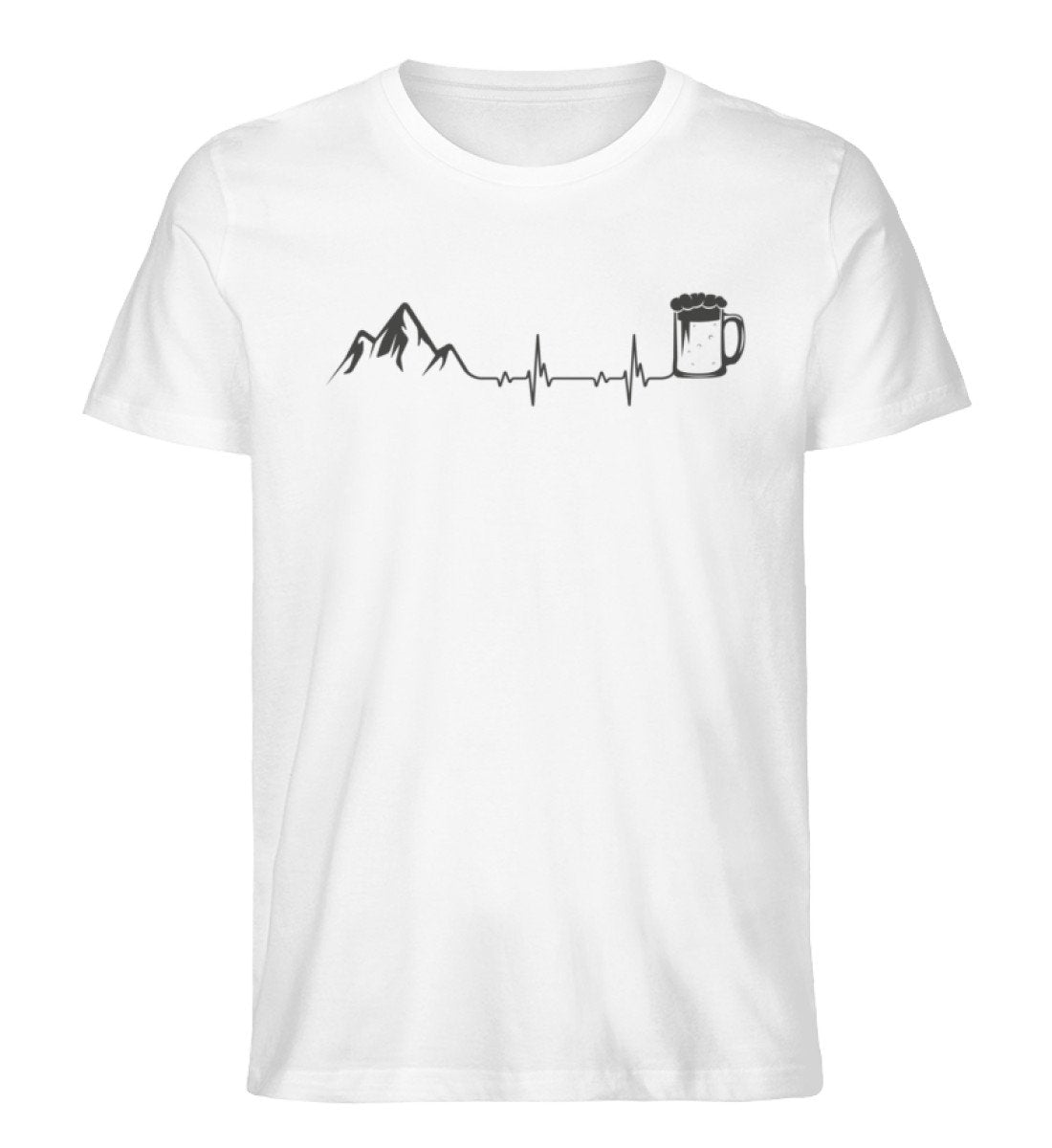 Herzschlag Berge und Bier - Herren Organic T-Shirt' berge klettern wandern Weiß