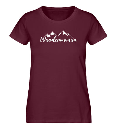 Wanderwoman. - Damen Premium Organic T-Shirt Weinrot