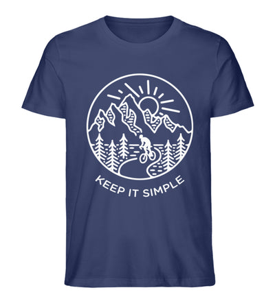 Keep it Simple - Herren Organic T-Shirt fahrrad Navyblau