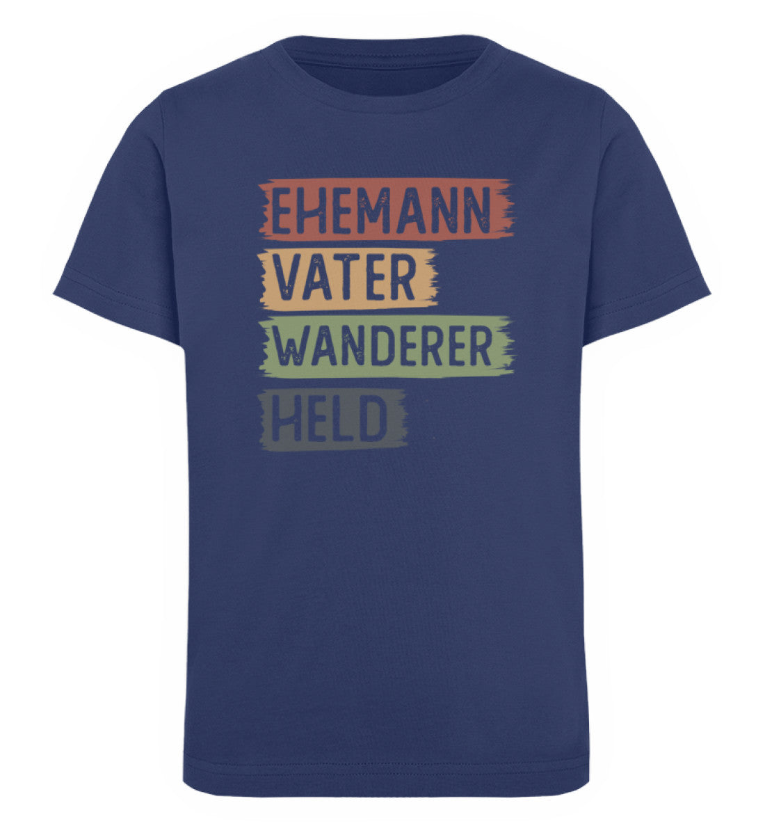 Ehemann, Vater, Wanderer, Held - Kinder Premium Organic T-Shirt wandern Navyblau