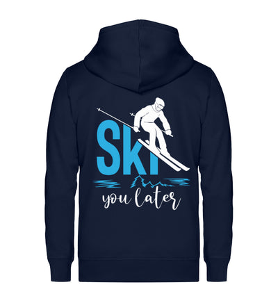 Ski you later - (S.K) - Unisex Premium Organic Sweatjacke klettern Navyblau