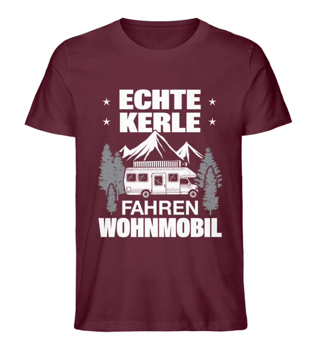 Echte Kerle fahren Wohnmobil - Herren Premium Organic T-Shirt camping Weinrot