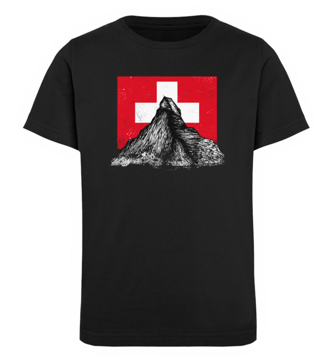 Walliser Alpen Schweiz - Kinder Premium Organic T-Shirt Schwarz