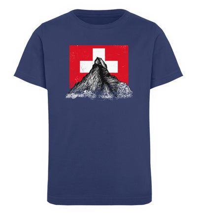 Walliser Alpen Schweiz - Kinder Premium Organic T-Shirt Navyblau