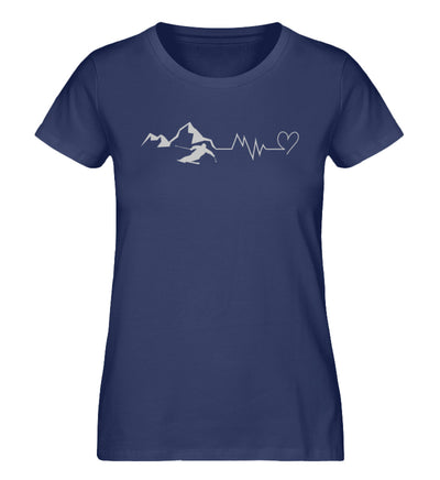 Skiverliebt - Damen Organic T-Shirt ski Navyblau