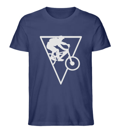 Mountainbiker Geometrisch - Herren Organic T-Shirt mountainbike Navyblau