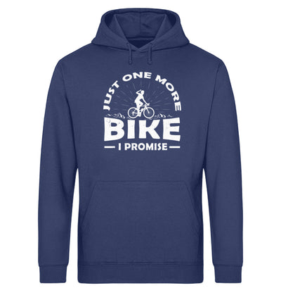 Just one more bike, i promise - Unisex Organic Hoodie fahrrad Navyblau