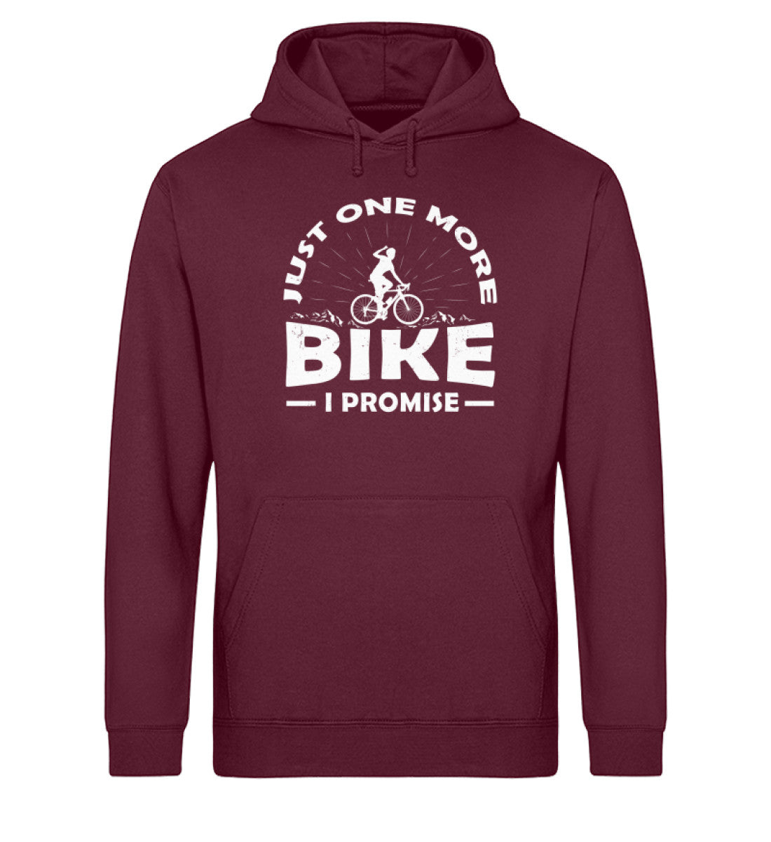 Just one more bike, i promise - Unisex Organic Hoodie fahrrad Weinrot