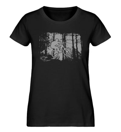 Mountainbiken im Wald - Damen Organic T-Shirt mountainbike Schwarz