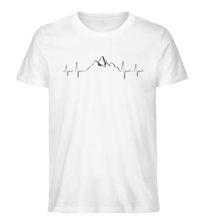 Herzschlag Berge - Herren Organic T-Shirt' berge klettern wandern Weiß
