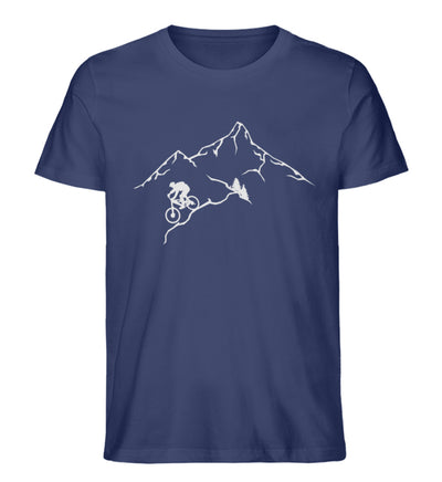 Radfanatiker - Herren Organic T-Shirt mountainbike Navyblau