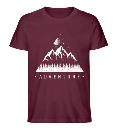 Adventure - Herren Premium Organic T-Shirt berge camping wandern Weinrot