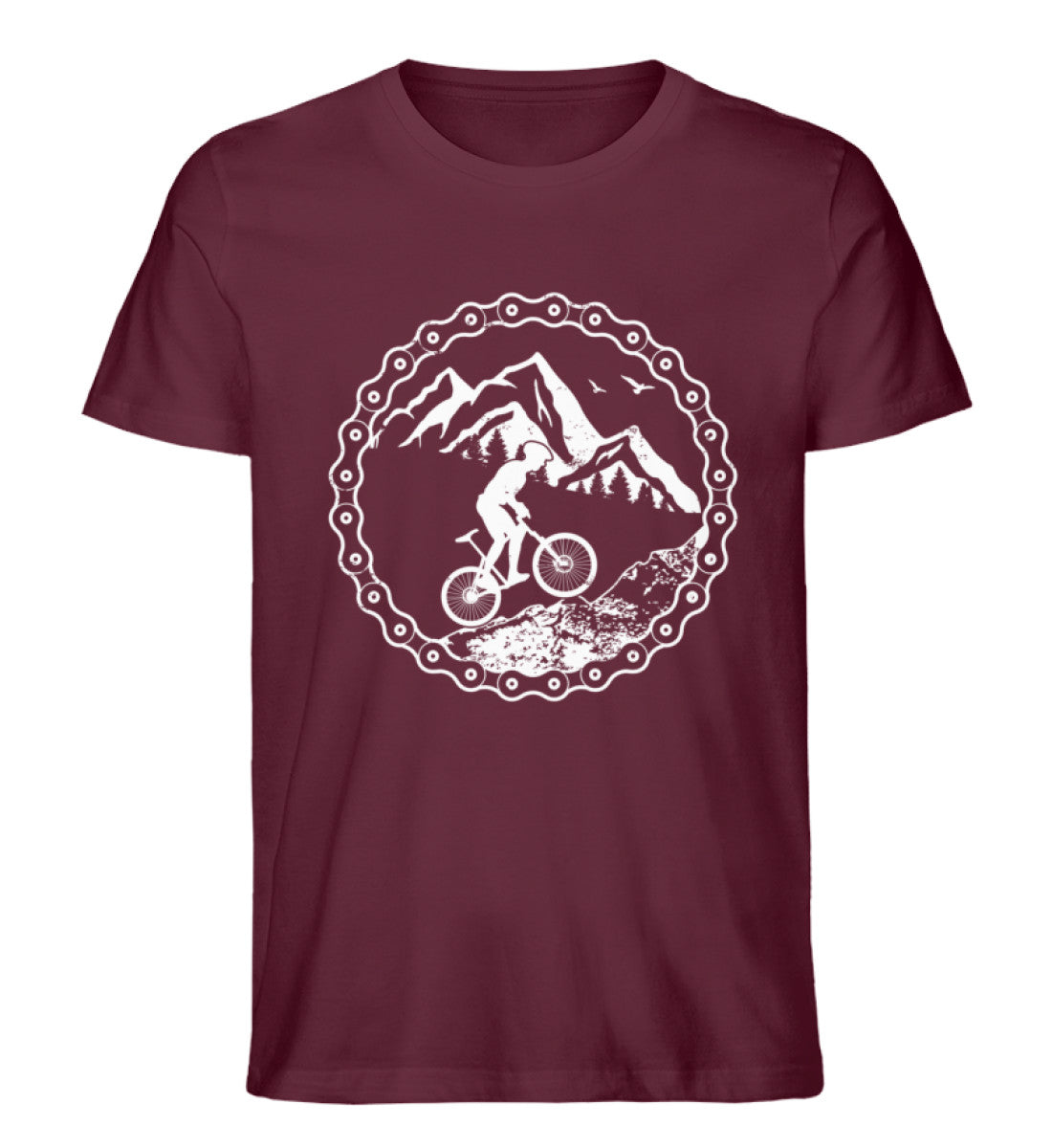 Uphill Mountainbiken - Herren Premium Organic T-Shirt Weinrot