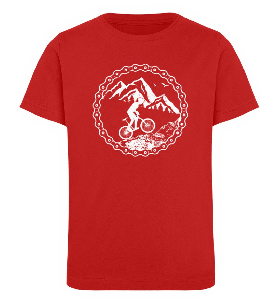 Uphill Mountainbiken - Kinder Premium Organic T-Shirt Rot